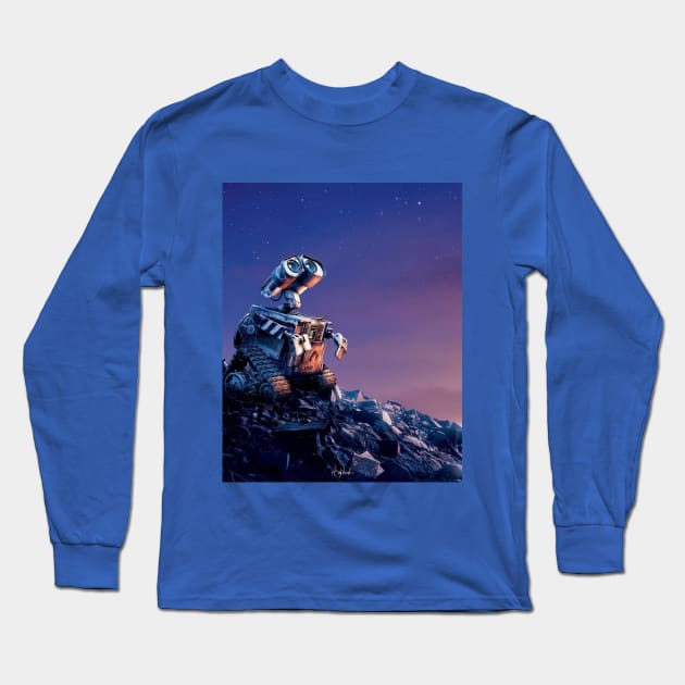 Wall-E looks at the sky Long Sleeve T-Shirt by ArijitWorks